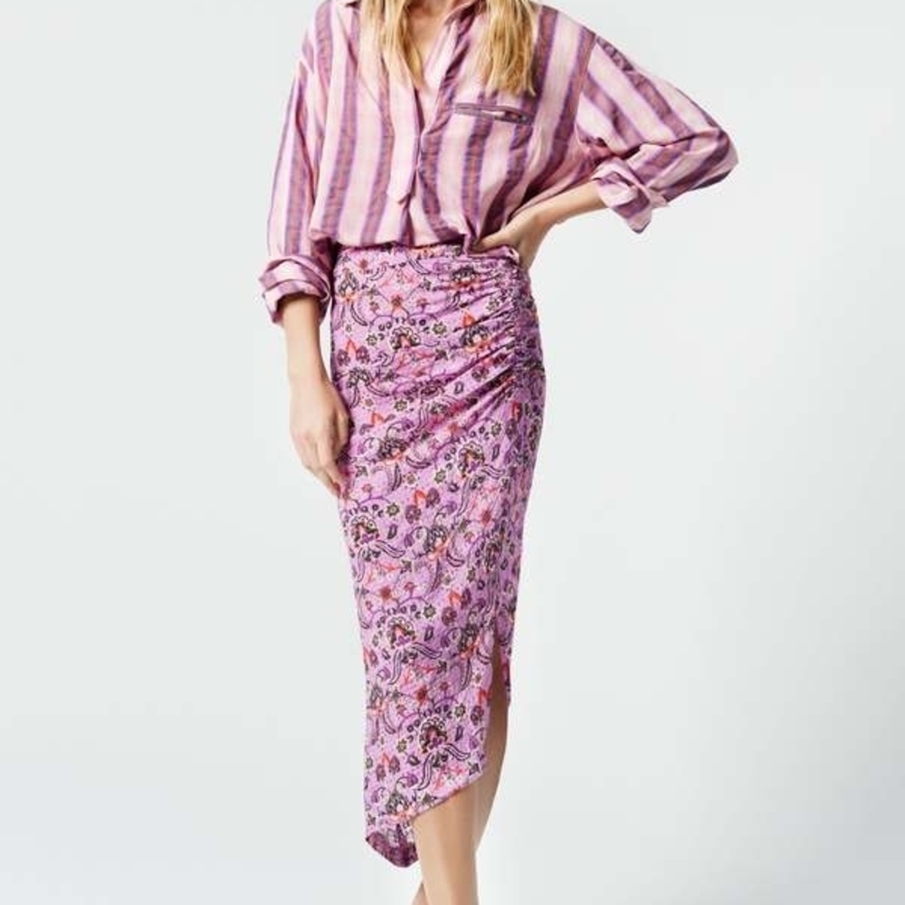 NWOT SMYTHE Asymmetrical Floral Midi Skirt – Luxe Statement Piece